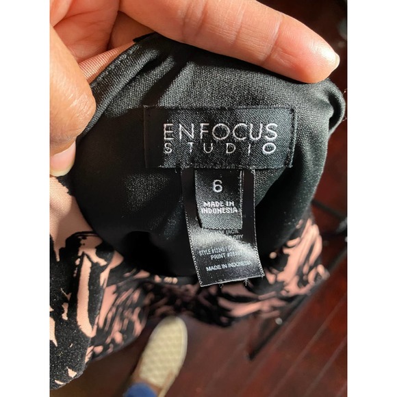 Enfocus Studio Dress V-Neck Sleeveless Size 6 Multi Season Pink Black - Picture 4 of 8